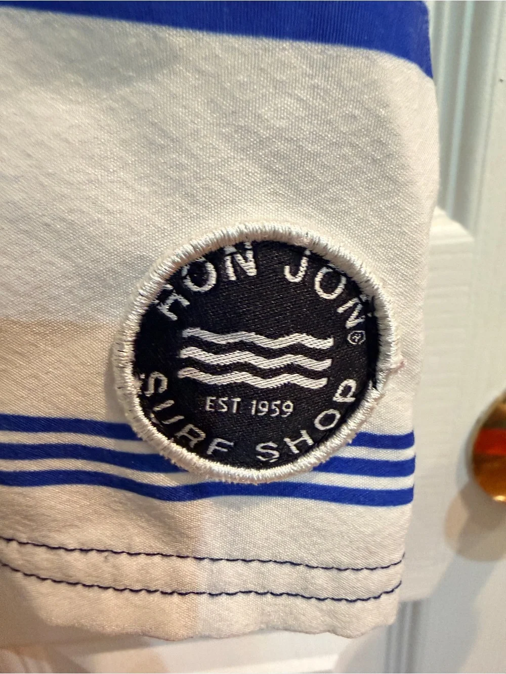 Men’s Striped Blue Gradient Swim Trunks Size XL